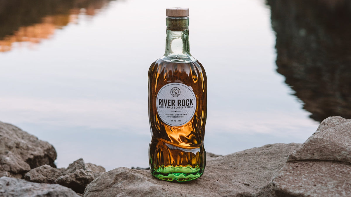 River Rock bottle and recyclable packaging