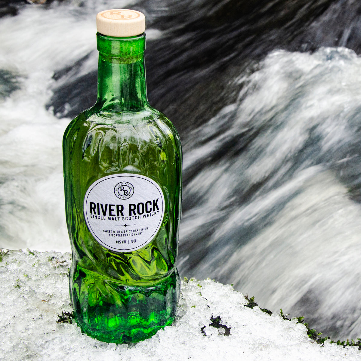 River Rock's distinctive wonky glass bottle