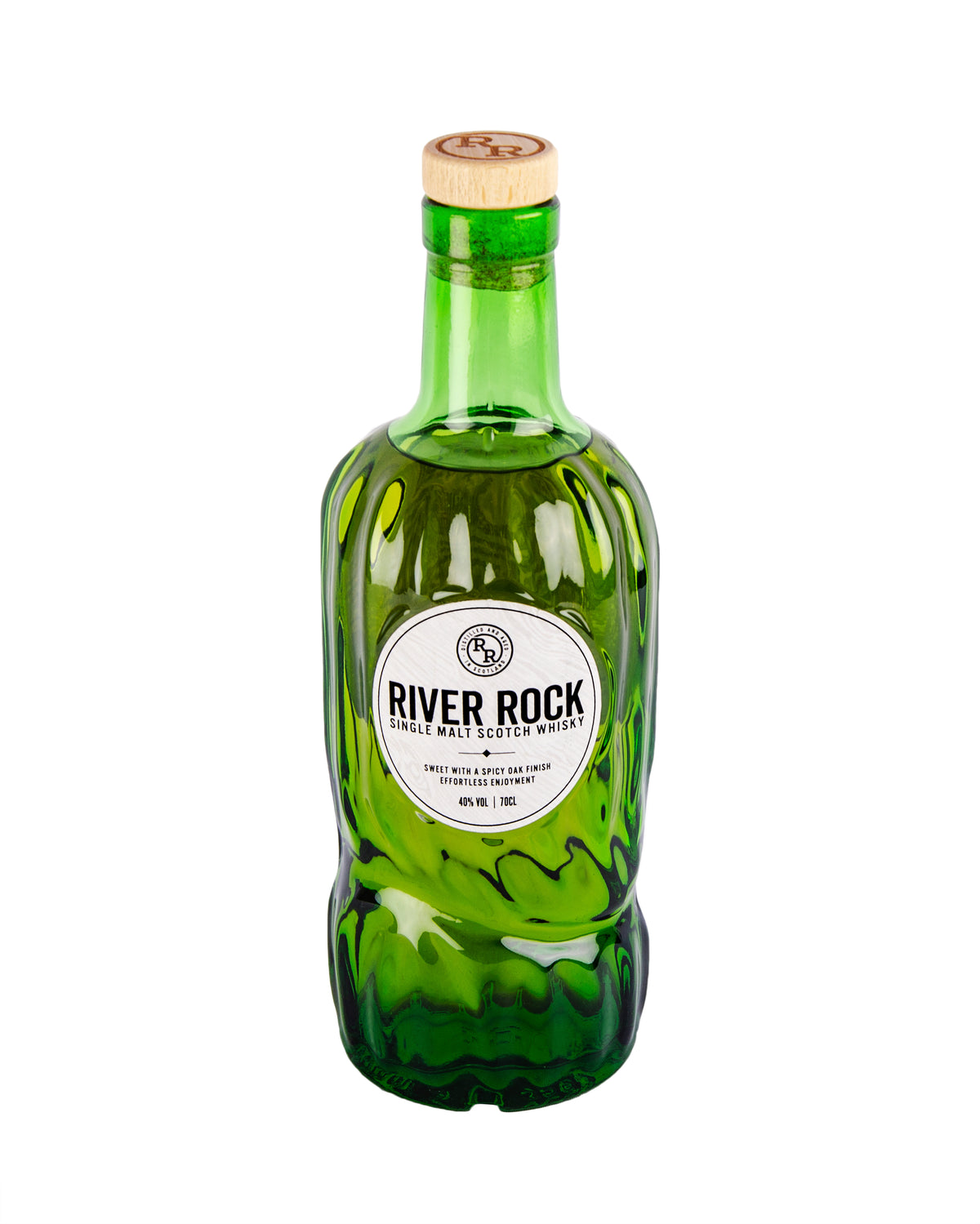 River Rock bottle made from green surplus glass